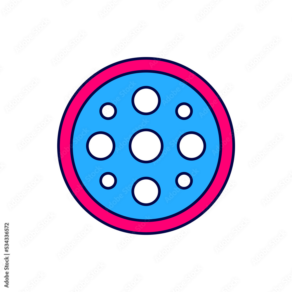 Filled outline Sewing button for clothes icon isolated on white background. Clothing button. Vector Filled outline Sewing button for clothes icon isolated on white background. Clothing button. Vector