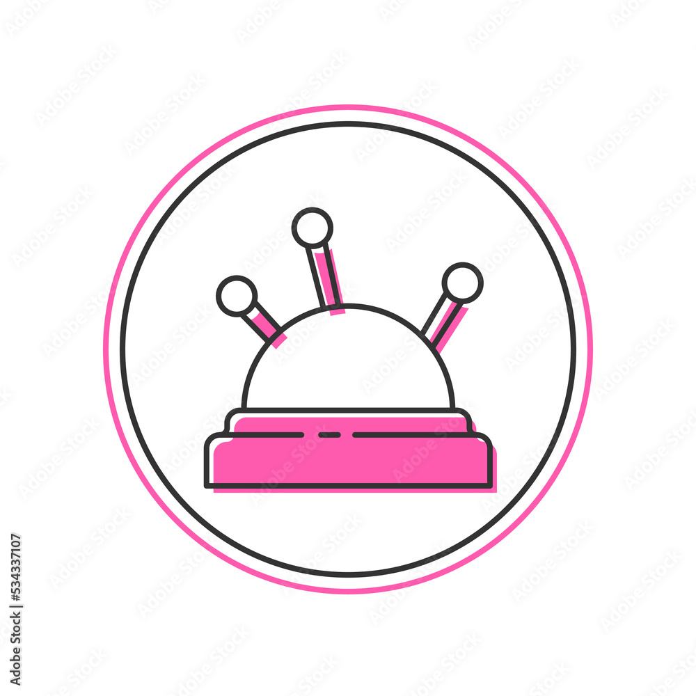 Filled outline Needle bed and needles icon isolated on white background. Handmade and sewing theme. Vector Filled outline Needle bed and needles icon isolated on white background. Handmade and sewing theme. Vector