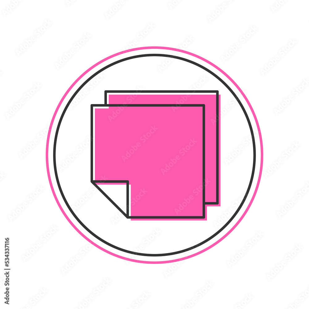 Filled outline Post note stickers icon isolated on white background. Sticky tapes with space for text or message. Vector Filled outline Post note stickers icon isolated on white background. Sticky tapes with space for text or message. Vector