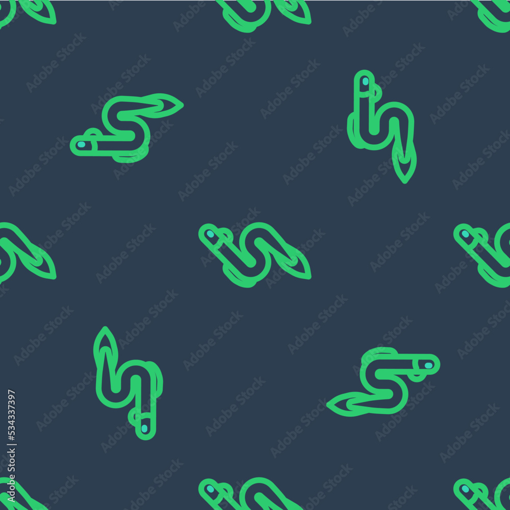 Line Eel fish icon isolated seamless pattern on blue background. Vector Line Eel fish icon isolated seamless pattern on blue background. Vector