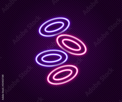 Glowing neon line Medical hemoglobin erythrocytes icon isolated on black background. Colorful outline concept. Vector