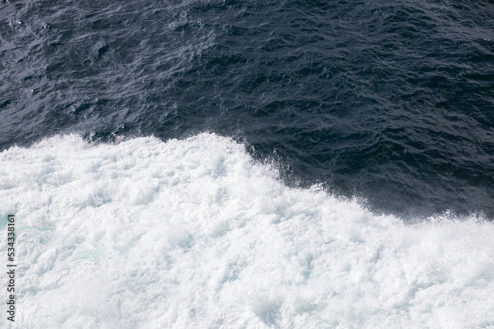 Waves in the ocean from a ship Waves in the ocean from a ship