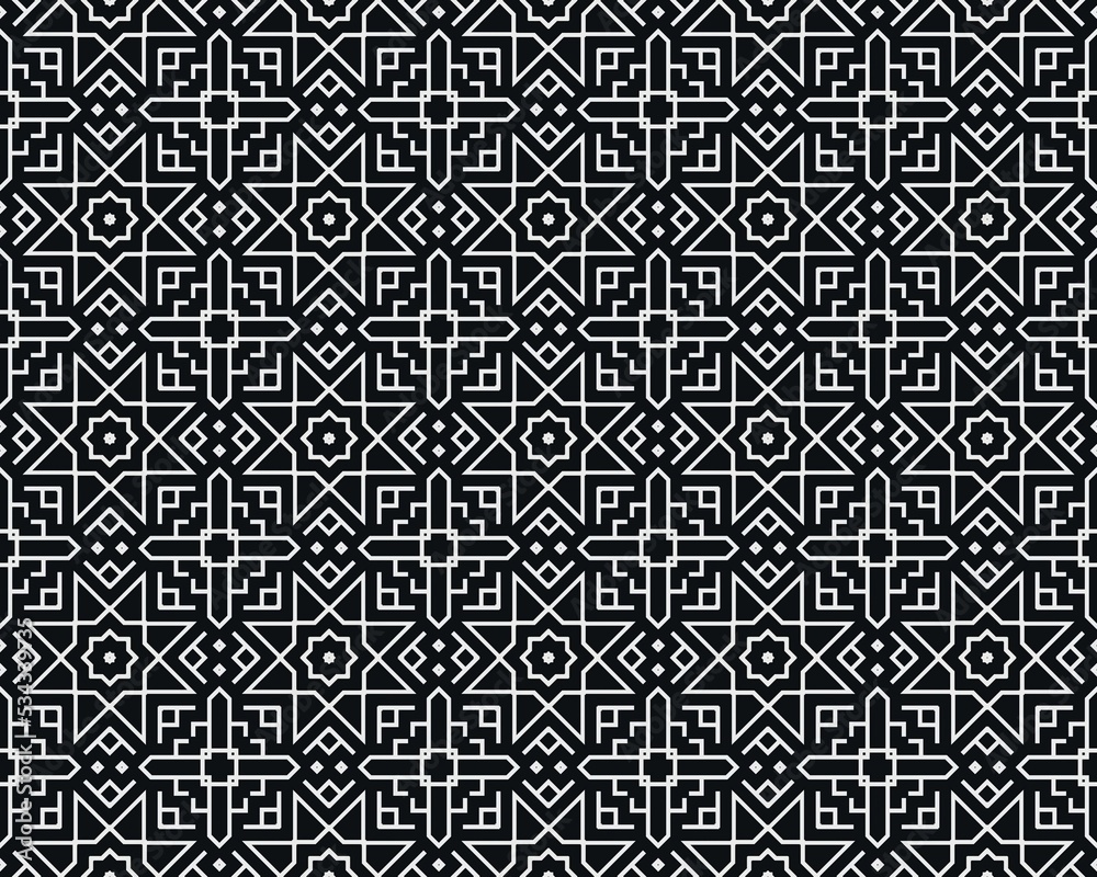 Oriental ethnic seamless repeatable pattern traditional geometric lines stripes background Design