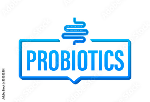 Probiotics Bacteria. Lactobacillus, Healthy nutrition. Vector illustration.