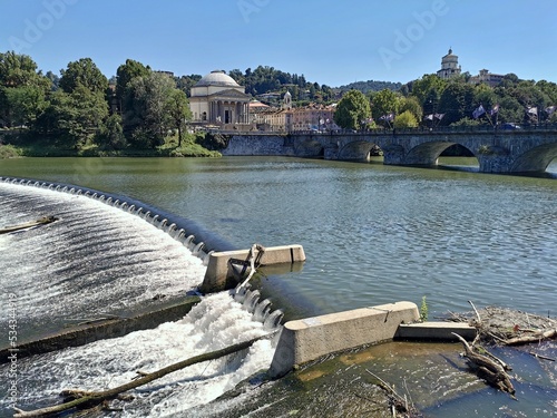 sluice on the Po river in Torino photo