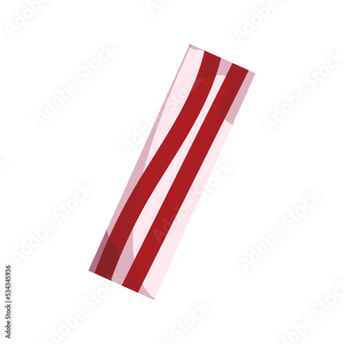 Isolated colored bacon shape candy icon Vector