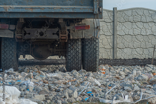 House debris at a construction site. Concrete and brick debris. © Алексей Ковалев