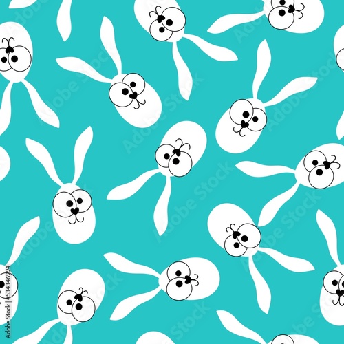 Easter eggs seamless cartoon rabbit ears pattern for wrapping paper and clothes print and kids and fabrics