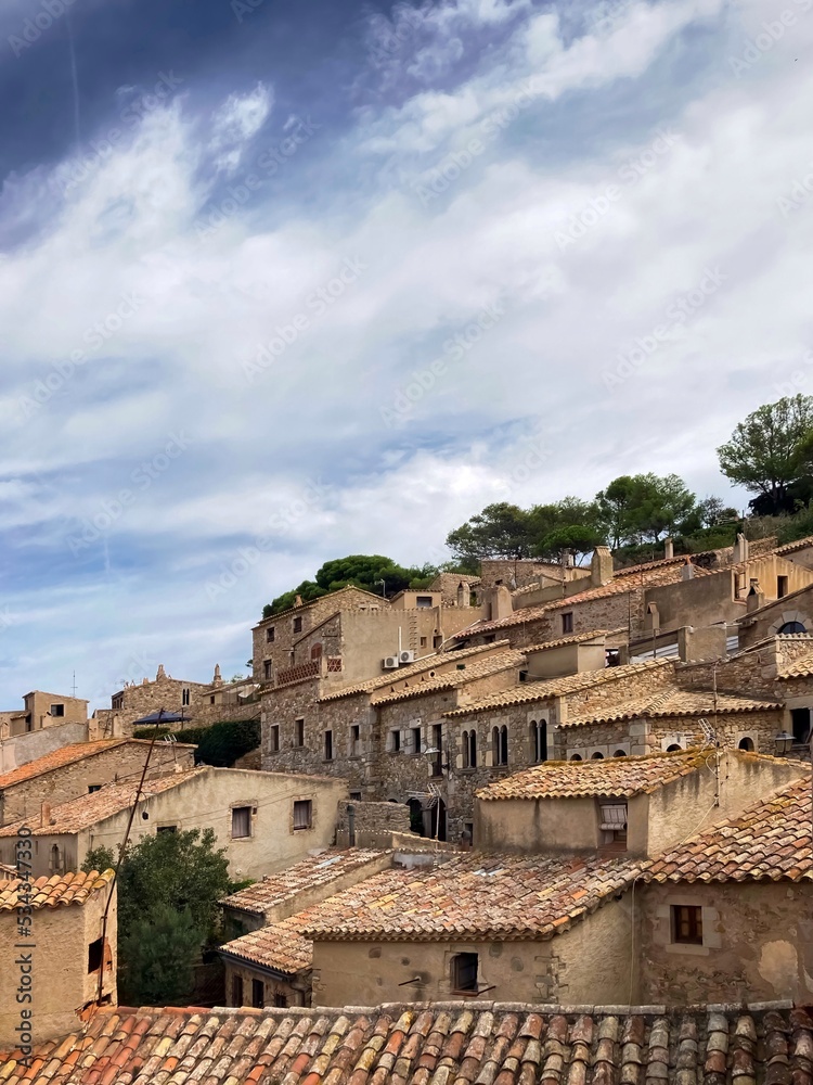 View of the rooftops of the Old Town in the Castle in Tossa de Mar.