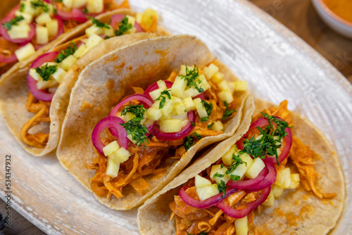 typical salvadorean food and drinks,variety of tacos