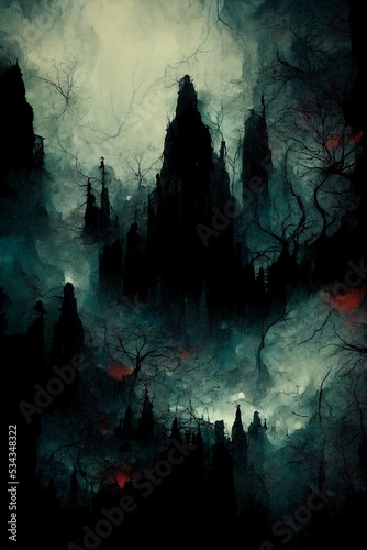 dark and moody horror background from a halloween nightmare