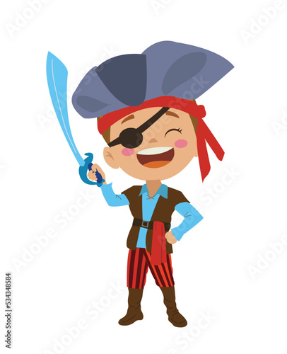 cute boy in pirate costume