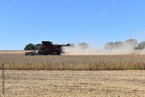 Combine in a Soybean Field © Steve