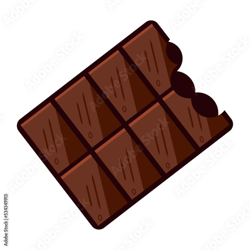 Isolated colored bitten chocolate bar candy icon Vector