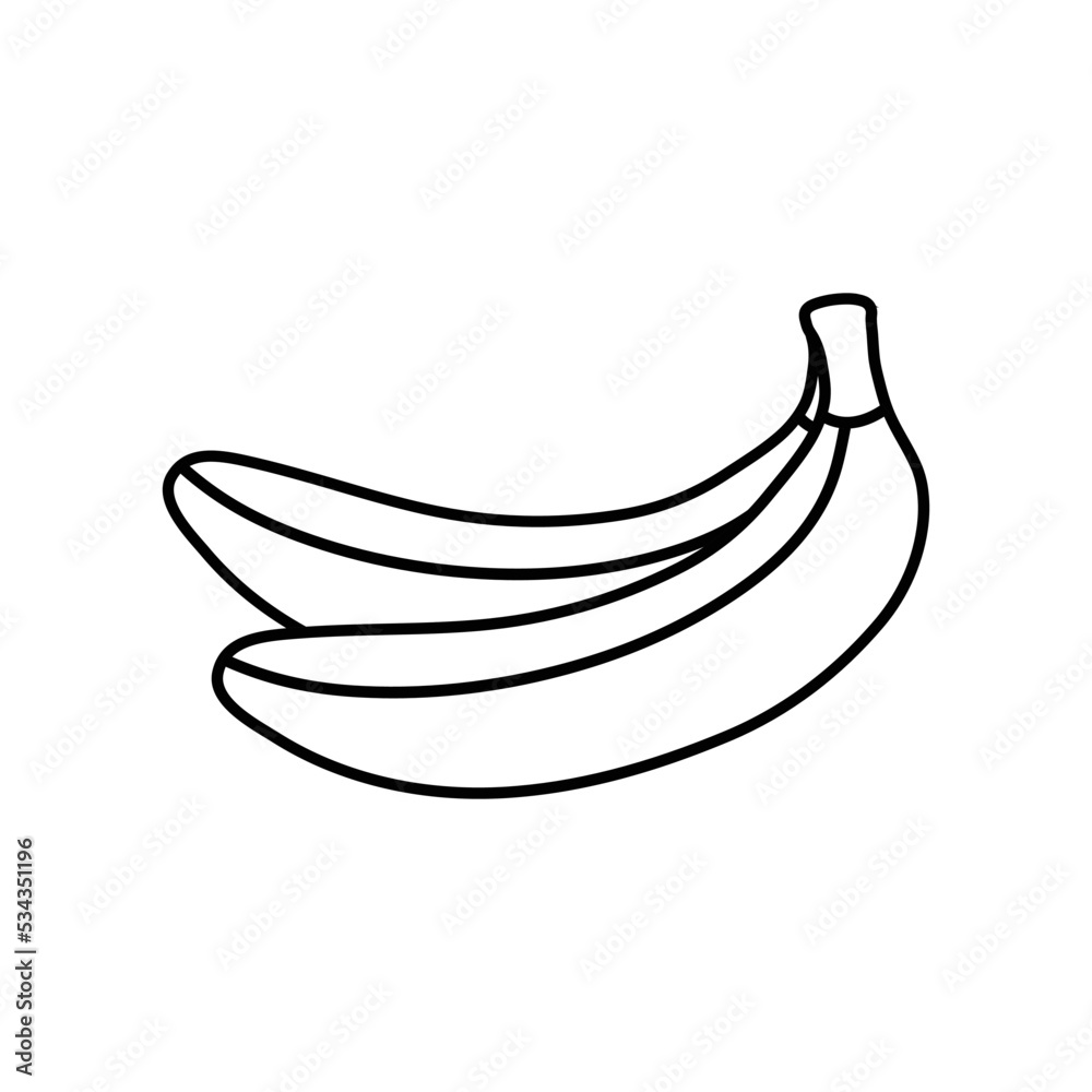 banana icon line - black vector banana icon line - black vector