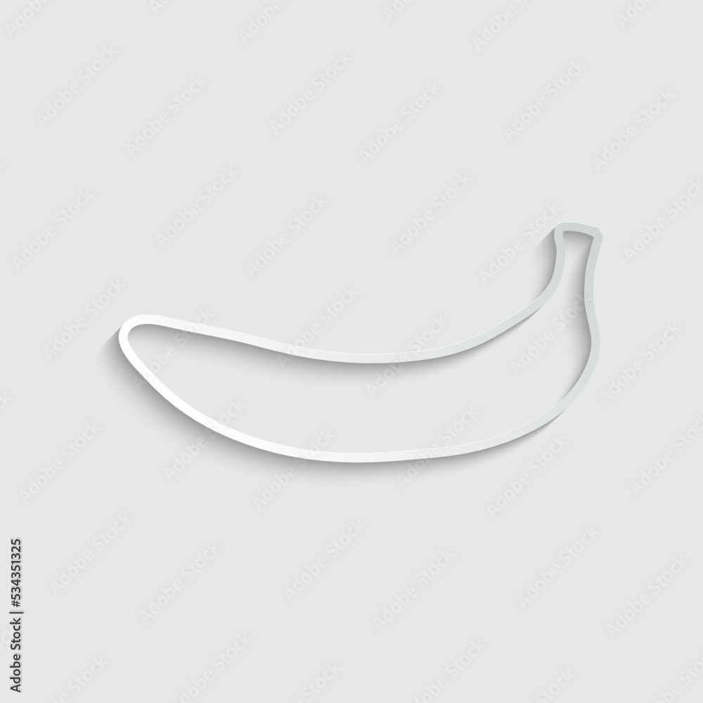banana icon line - black vector banana icon line - black vector