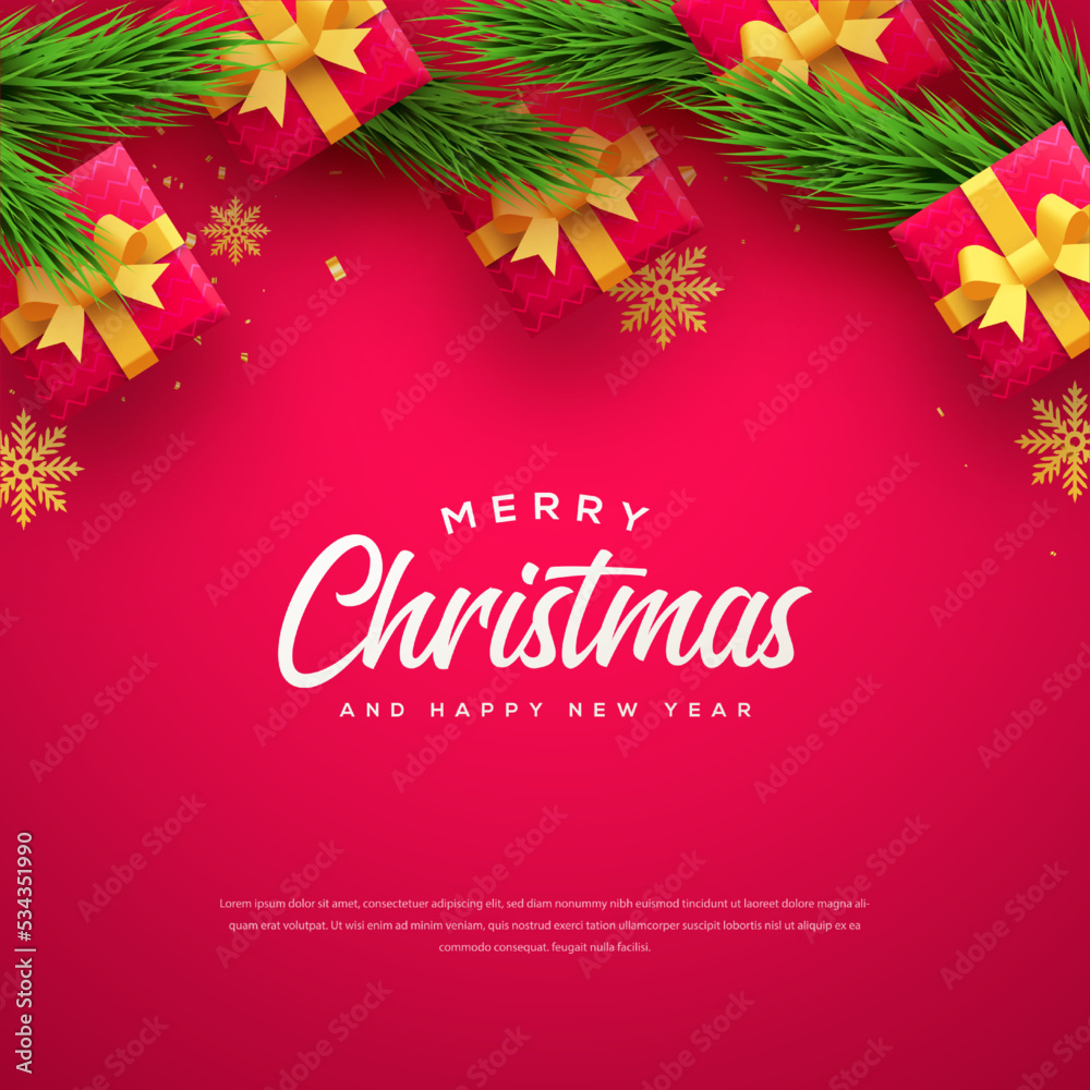 Merry christmas and happy new year background illustration