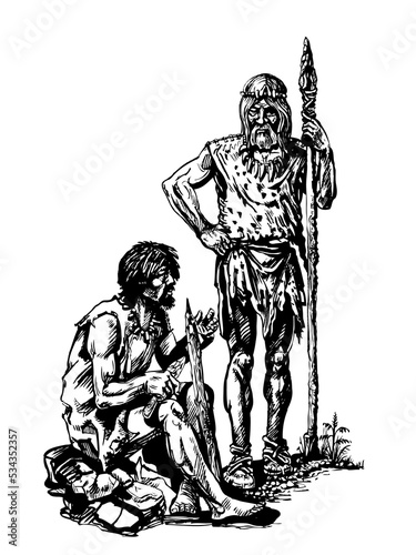 Male athlete with a bow. Hand drawn sketch in fantasy style.