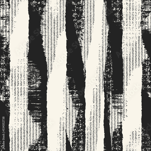 Monochrome Grained Textured Striped Distressed Pattern