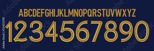 font vector team 2022 kit sport style font. football style font with lines. france font world cup. sports style letters and numbers for soccer team