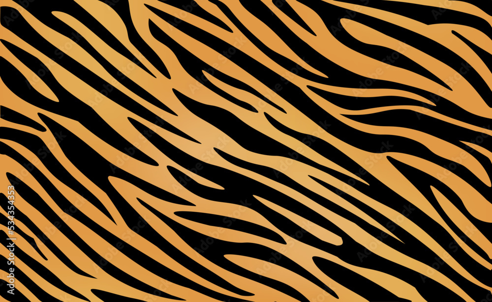 Tiger skin. Vector seamless texture. Striped animal pattern Stock ...