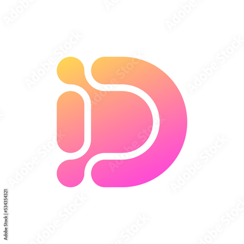 Letter D technology modern logo design
