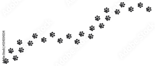 Dog paws vector trail. Foot print of cat. Animal diagonal track for t-shirt  background  pattern  child prints