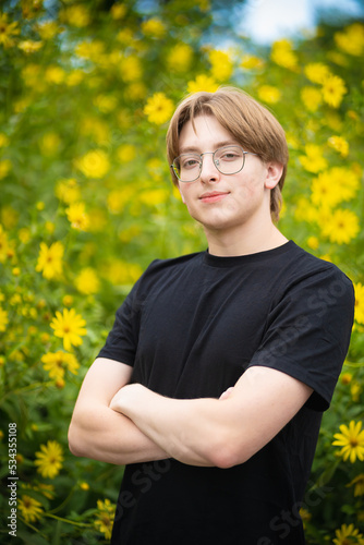 Young teen male in portrait 