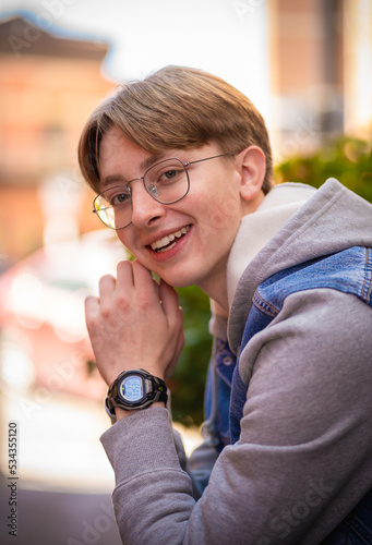 Young teen male in portrait 