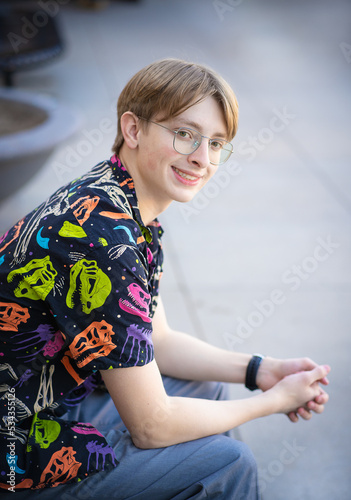 Young teen male in portrait 