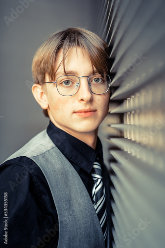 Young teen male in portrait 