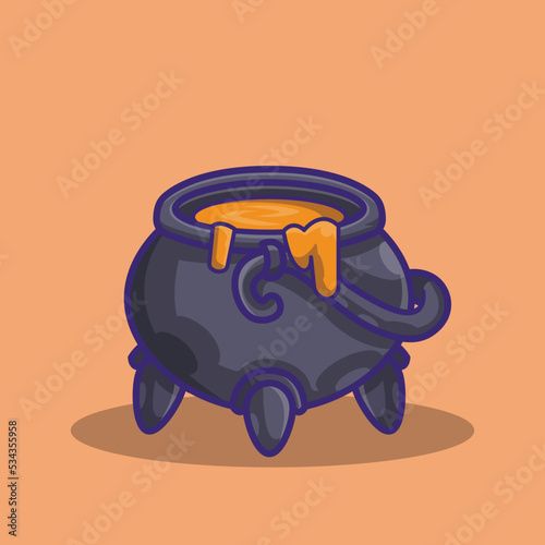 a big couldron filled with honey