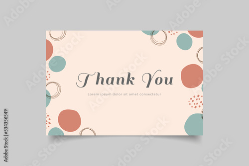 thank you card template design with abstract background