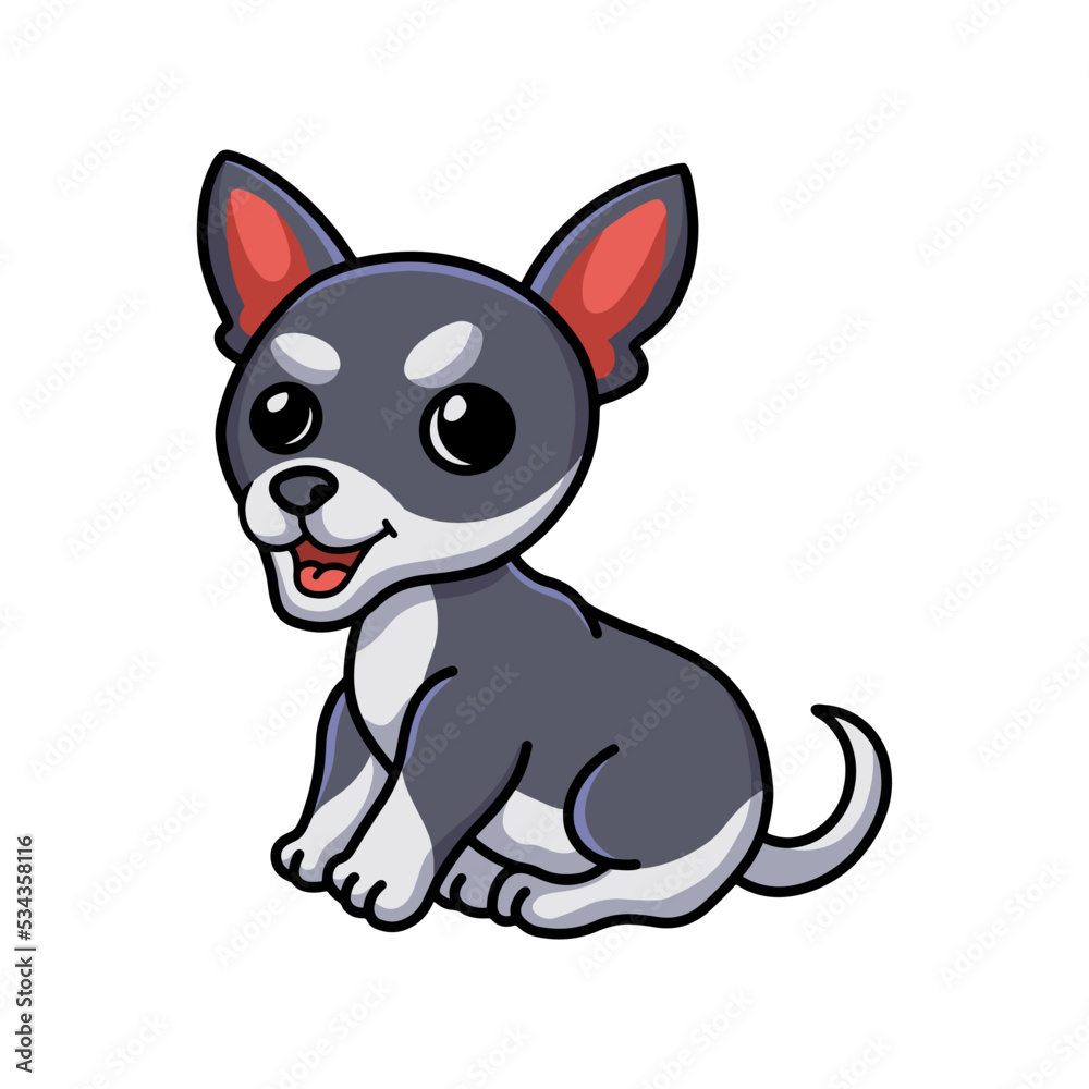 Cute chihuahua dog cartoon sitting Cute chihuahua dog cartoon sitting