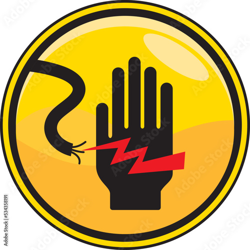 High voltage icon, danger , vector illustration