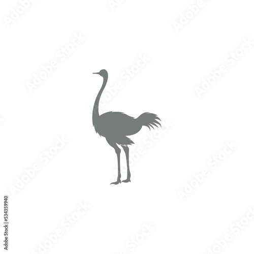 Ostrich icon logo design illustration