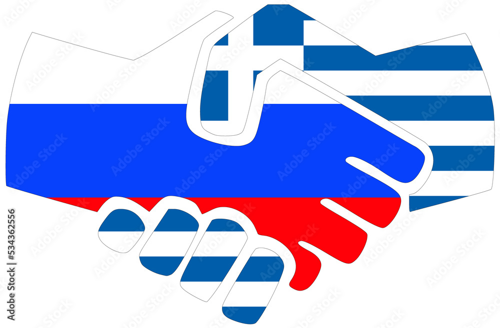 Russia - Greece handshake Russia - Greece handshake