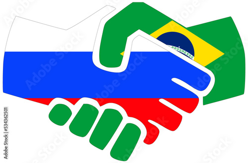 Russia - Brazil handshake