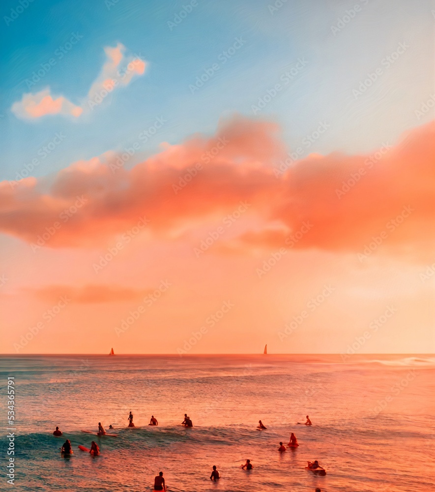 Fototapeta premium sunset on the beach