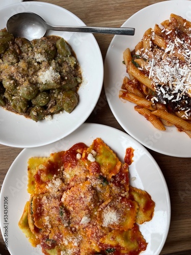 Italian lunch with gnocchi