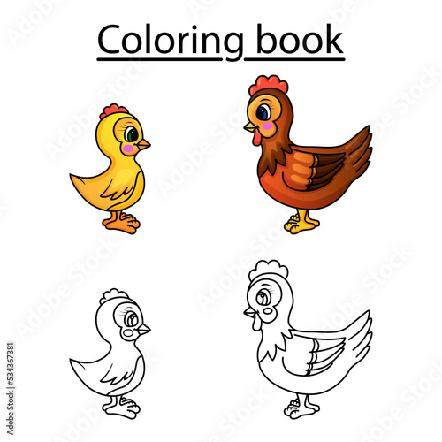 hen and chicken coloring book