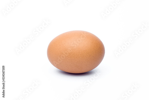 one chicken eggs on white background