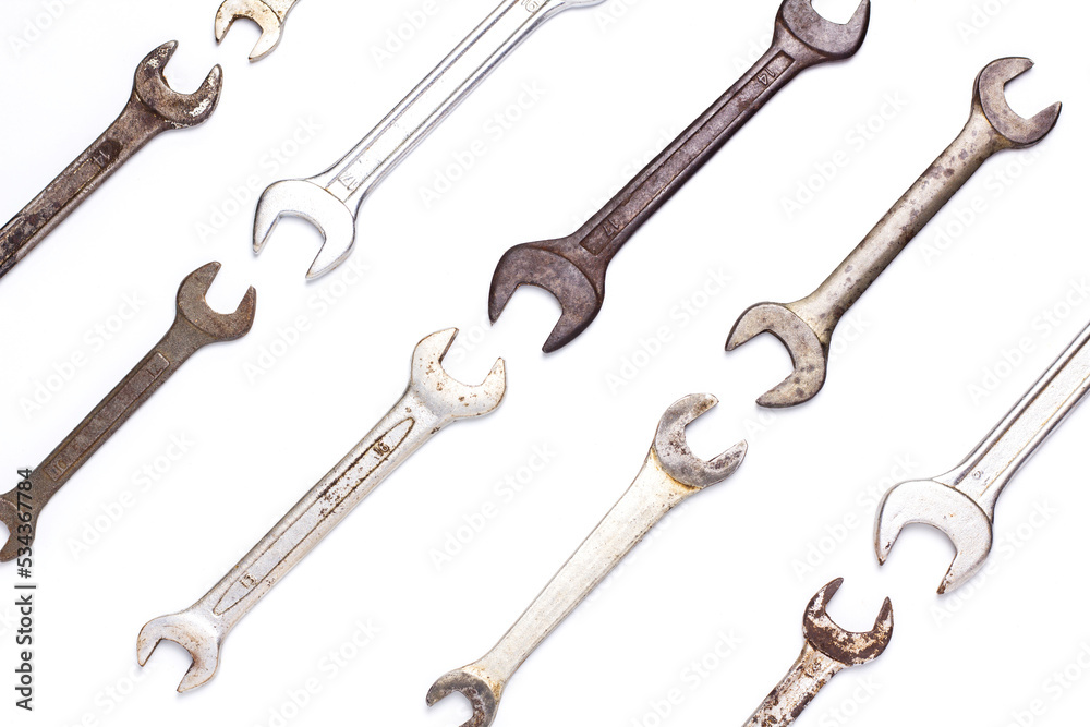 Naklejka premium Old tools isolated on white background