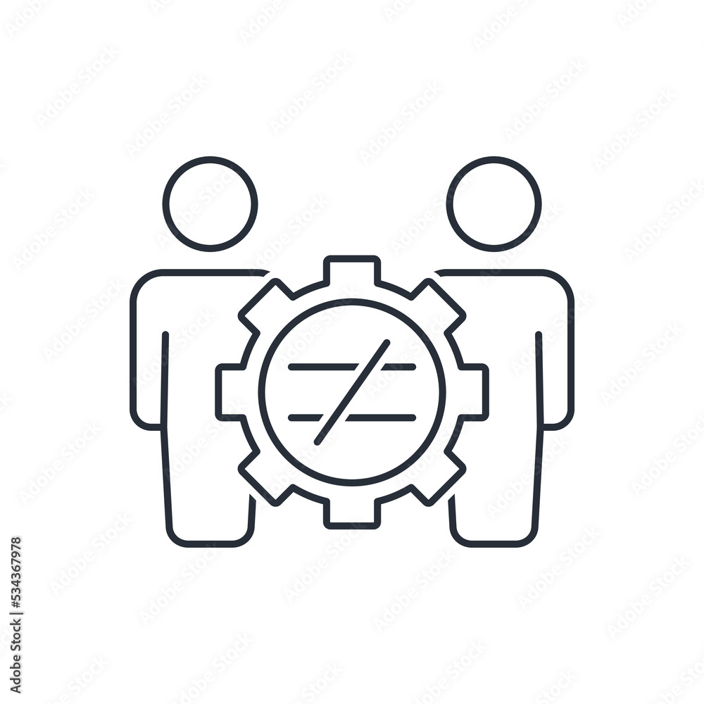 Unequal relationships, opportunities. Vector linear icon isolated on white background. Unequal relationships, opportunities. Vector linear icon isolated on white background.