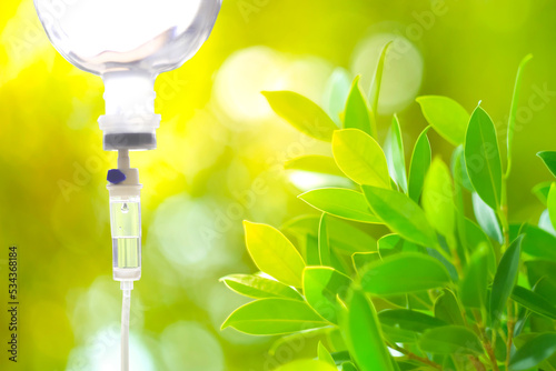 Vitamin iv drip natural therapy treatment concpet.