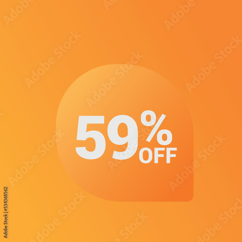 59% off Sale banner offer ad discount promotion vector banner. price discount offer. season sale promo sticker colorful background