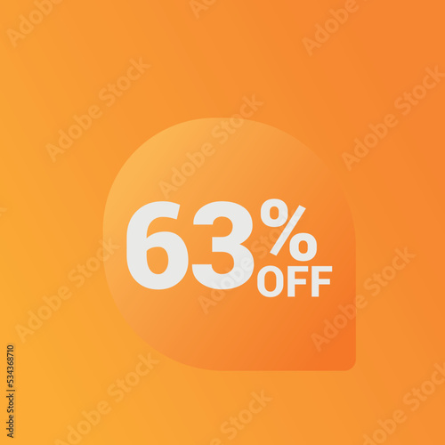 63% off Sale banner offer ad discount promotion vector banner. price discount offer. season sale promo sticker colorful background