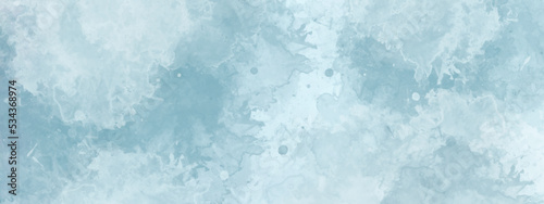 Abstract of blue watercolor background. Pastel blue paper texture pattern background with space, Creative and painted cloudy sky-blue watercolor background.