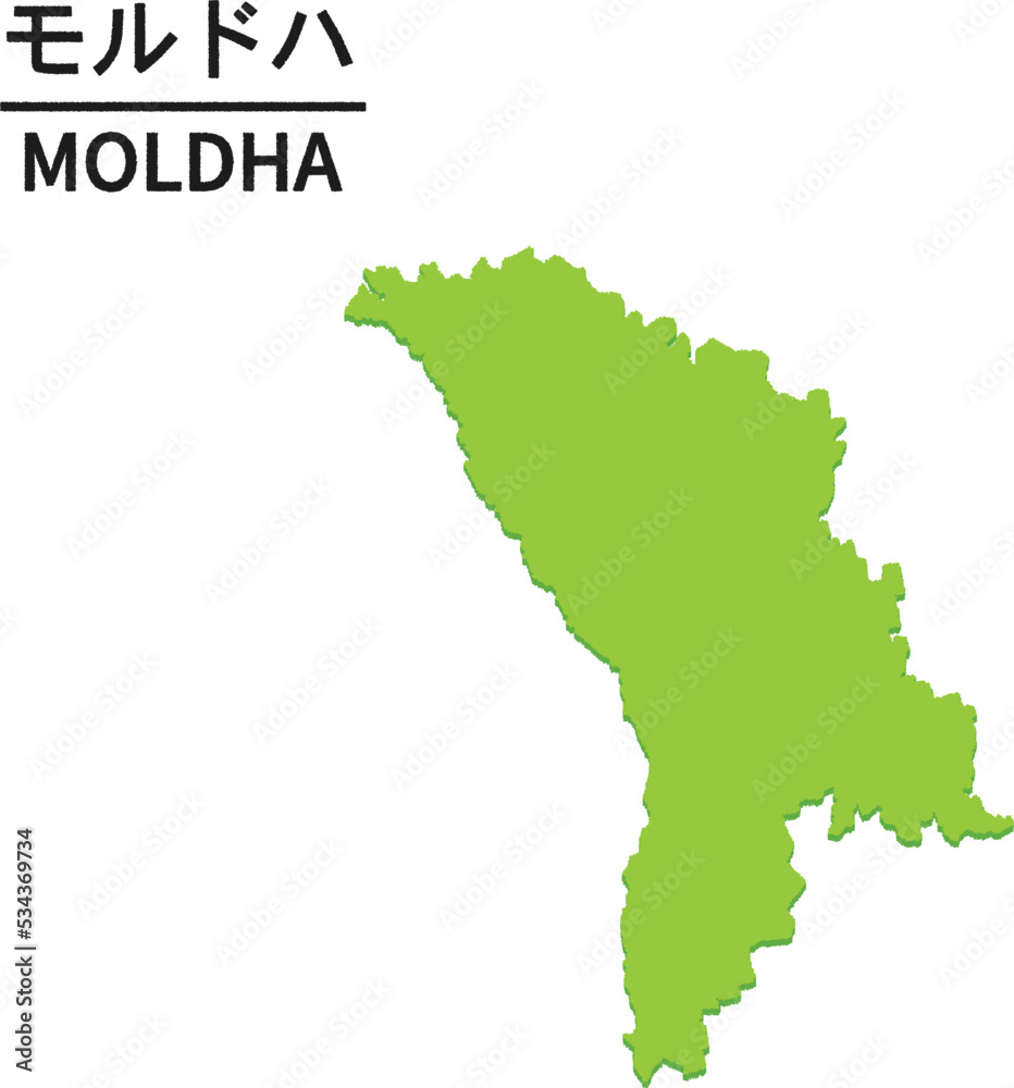 モルドバの世界地図イラスト