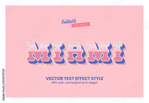 Miami retro vintage text effect style editable